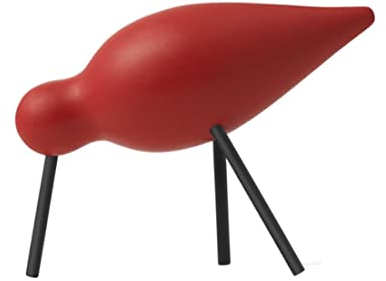 Normann Copenhagen - Holzvoge, Dekovobel - Shorebird - Eichenholz - Farbe: Red - 11 x 15 x 5,5 cm - Größe: Medium