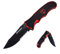Harnds Blazer Cuchillo Plegable de Caza al Aire Libre Camping Hoja de Acero 9Cr18MoV Doble Cierre de Seguridad Mango G10 con Funda Cuchillo Plegable (Titanio negro)