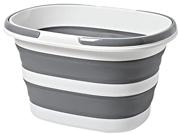 Goderewild Large Collapsible Bucket 4.2 Gallon (16L) for House Cleaning, Camping, and More - Space Saving, Multiuse Water Bucket for Cleaning Mop - Lightweight and Portable (Grey-1)