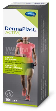DERMAPLAST ACTIVE Crema de Calor, Nutritivo e Hidratante, Antes y Después del Esfuerzo Físico, Favorece la Relajación Muscular, Golpes, Contusiones, Inflamaciones, Lesiones de Ligamentos, 100 ml