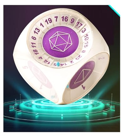 Spinner Würfel 15 in 1 Roulette Rollenspiel Würfel für Dungeons and Dragons Game, Metall d&d DND Würfel D20 D12 D10 D8 D6 D4 Würfel für Rollenspiel (Silber)