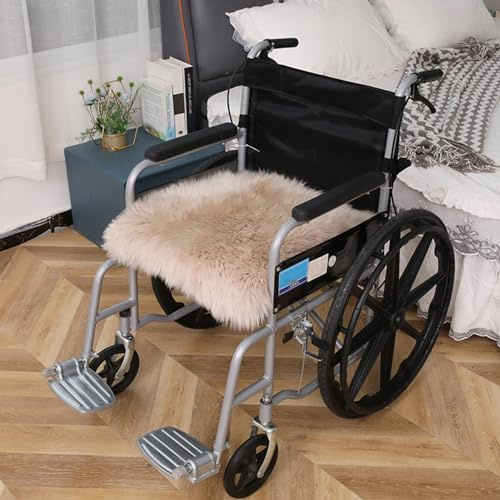 vanenferse Pure Wool Fleece Top Wheelchair Cushion, Winter Warm Wheelchair Seat Cover, Fleece Wheelchair Cosy Cushion, Super Soft Wool for Wheelchairs, Cars or Home