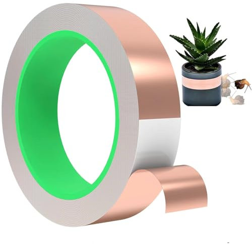 JOAAZAR Anti Limaces Et Escargots,Anti Limace pour Les Jardins,Ruban De Cuivre Répulsif D'escargots Auto-Adhésif en Cuivre Cuivre Anti Limace Piège à Escargots Anti-Escargots (20mm*20m)