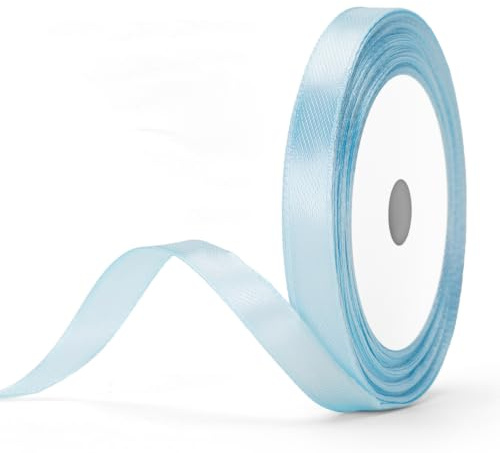 G2PLUS Baby Blue Satin Ribbons 10mm: Thick Deocrative Gift Wrap Ribbons for Crafting, Party Decoration, 22m