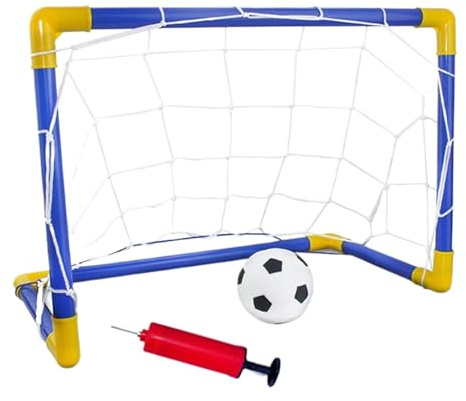 Football Goal Set With Ball And Pump, Junior Football Goals Portable Set, Kids Soccer Net Practice Netting, Kids Outdoor Sports Soccer Training Target, Foldable Post Net Training Equipment