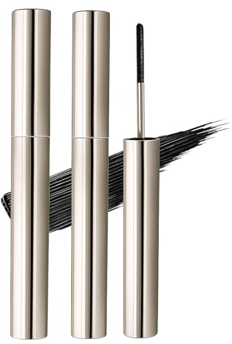 Iron Wand Black Mascara – Volumizing & Lengthening 3D Curling Wand, Creates False Lash Effect with Thick Full Lashes, Smudge-Proof Waterproof Long-Lasting Eyelash Makeup for Daily or Party Look (2PCS)