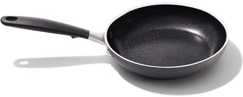 OXO 8” Non-Stick Every Day Frying Pan, BPA-Free Comfort Grip Silicone Handle, Dishwasher & Oven Safe, PFAS-Free Ceramic Skillet, Black