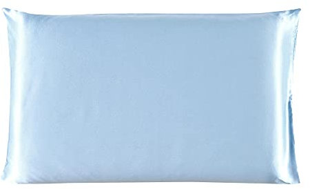 Sourcingmap 100% Pure Mulberry Charmeuse Silk Pillowcase Pillow Case Cover for Hair & Skin 19 Momme 350tc Standard Size 20x26 Inch/51x66cm Cyan (1-Piece)