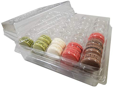 Pastry Chef's Boutique French Macaron Complete Storage Freezer Boxe - Large Storage Box and 4 Macarons Trays - Stores 70 macarons - 2 Sets