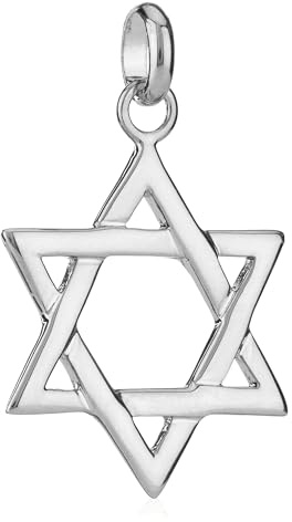 NKlaus Colgante de plata de ley 925 estrella de David hexagrama rodiado Collar con encanto 20x20mm 5065