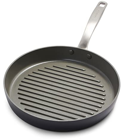GreenPan Chatham Hard Anodized Healthy Ceramic Nonstick, 11 Grill Pan, PFAS-Free, Dishwasher Safe, Oven Safe, Gray