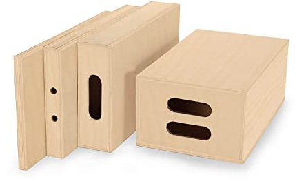 PROAIM Komplettset mit 4 weißen Standard-APPL-Boxen für Studio, Filmset und Fotografie. Mehrzweck-Holzkisten. Zum Stützen, Nivellieren, Aufstellen. Voll, halb, viertel und Pfannkuchen (AB-SET4-WH)