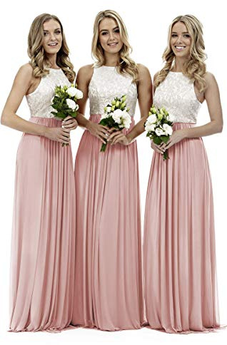 Lecureler Long Lace Prom Bridesmaid Dress