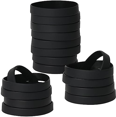 LVNRIDS 50 pcs Bracelets Élastiques En Silicone, Bracelets En Caoutchouc Pour La Fête Du Sport À L'école Noir