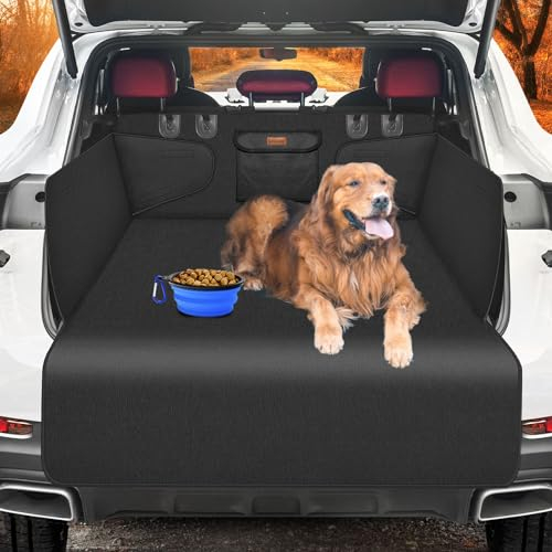 Looxmeer Kofferraumschutz Hund mit Seiten- und Ladeschwellenschutz, XXL Universal Auto Kofferraum Schutzmatte für Hunde, Wasserdicht & Kratzfest Kofferraumdecke, Hundedecke mit Tasche