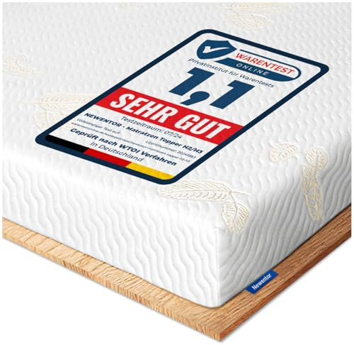 Newentor® Matratzen Topper 140x190cm H2 H3, Matratzentopper 140x190 Schlafsofa Bett Gelschaum, Mattress Topper 140x190 Boxspringbett Öko-Tex Zertifiziert Gel Bezug Kaltschaum 7CM Höhe