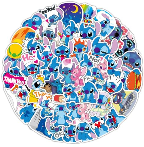 100 pièces Stitch autocollants de point pour ordinateur portable bouteille d'eau bagages Snowboard vélo planche à roulettes décalcomanie pour enfants adolescents adulte dessin