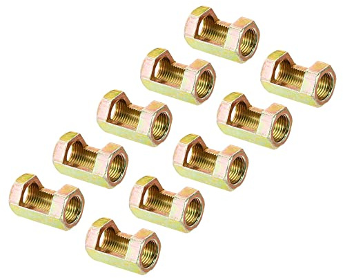 PATIKIL 1/8IP(1/8-27) Esagonale Giunto Dado, 10pz Femmina Filetto Connettore 25mm Esagonale Manicotto Dado Asta Barra Perno Tubo Giunto Intaglio Ferramenta per Lampada Riparazione