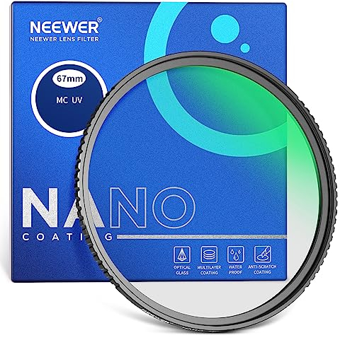 NEEWER 67mm MC UV Protection Filter 24 Layer Multi Resistant Nano Coatings/HD Optical Glass/Water Repellent/Scratch Resistant/Aluminum Alloy Ultra Slim Frame/Ultraviolet Filter