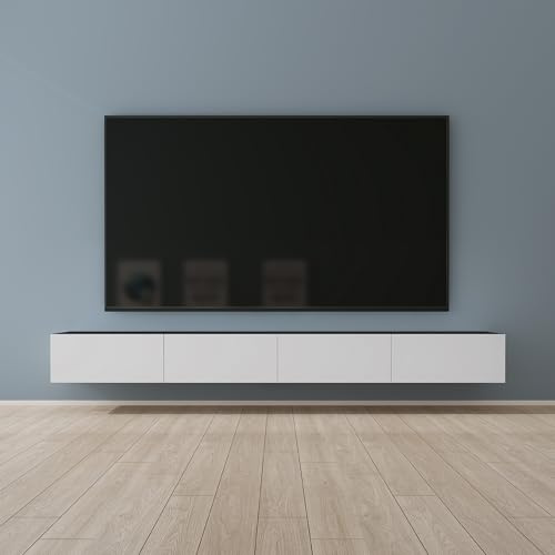 Mai & Mai Mobile TV per Televisore 280x40,2x30cm, Armadietto per TV Basso Soft-close con Ante per Soggiorno, Sala da Pranzo, Camera da Letto Fernsehschrank02, Antracite opaco+Bianco opaco
