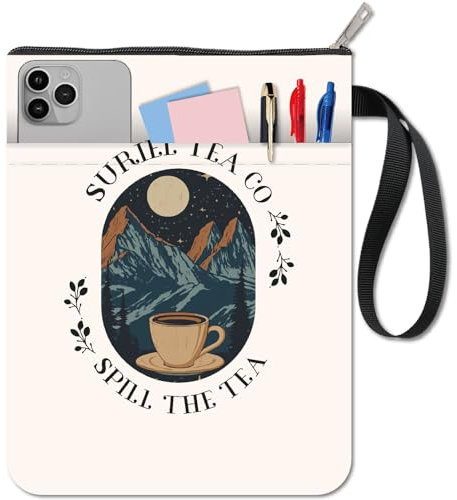 craspire Mountain Book Sleeve Buchschutz Für Taschenbücher Tea Moon Buchumschläge Waschbarer Stoff Büchertasche Mit Reißverschluss Und Zusätzlicher Hülle Tasche Für Buchliebhaber Klassenkameraden