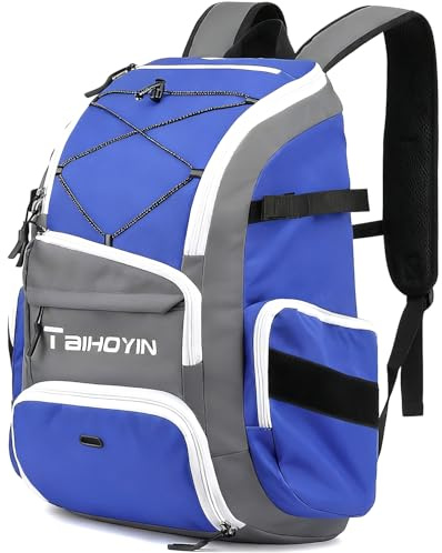 TAIHOYIN Borsa da baseball per adulti e ragazzi, zaino da baseball per baseball, softball, tball, borsa per mazze con scomparto per laptop, scomparto per scarpe impermeabile e porta guanti portatile
