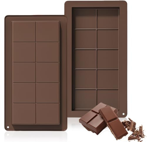 GGUFAY 2 Pezzi Stampo Per Tavoletta Di Cioccolato In Silicone, Stampo Per Tavoletta Di Cioccolato Profondo,Stampo Cioccolato Dubai, Senza BPA, per Compleanni, Halloween, Natale