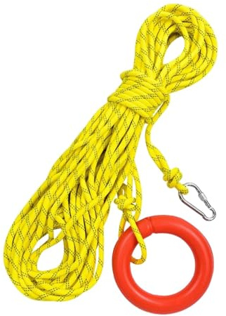 Fenteer Corde de Natation Aquatique 30M avec Bracelet/Anneau de Main pour La Voile, La Natation, Le Bateau