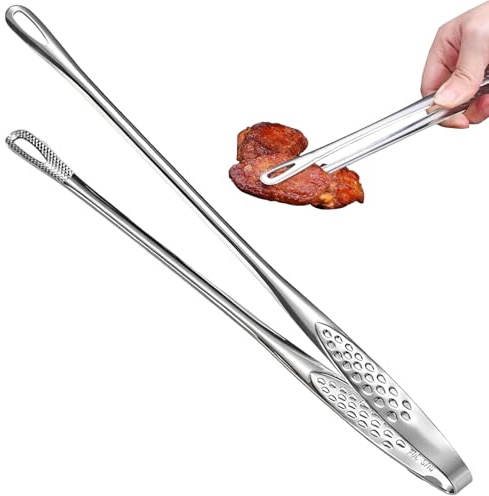 Pinze da cucina, 28 cm Pinza Cucina in 304 acciaio inox ispessito, ideali per grigliare, Pinzette Dritte, Pinzette per Barbecue, per Adatte per Chef, Bistecche, Barbecue, Cucinare