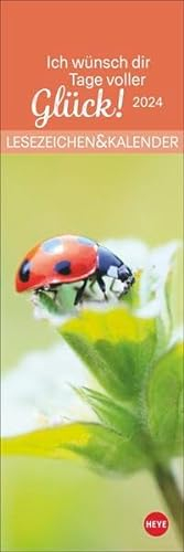 Tage voller Glück Lesezeichen & Kalender. Kleines Geschenk mit Fotos und inspirierenden Sprüchen und Lebensweisheiten. Lesezeichenkalender 2024 zum Aufstellen oder Aufhängen.