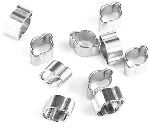 Abrazaderas para Tubos, Akozon 10pcs Abrazadera de Manguera Acero Inoxidable Dos Orejas Pipe Clip Hoop Plomería Sujetador Fule Petrol Pipe Tube(5-7MM)