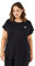 Zizzi Damen Große Größen Sport Shirt Kurzarm Rundhals Fitness Top, 50-52, Schwarz