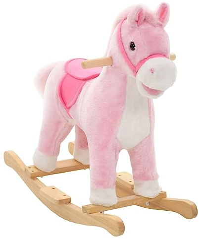 vidaXL Schaukeltier Pferd Plüsch Schaukelpferd Schaukelspielzeug Kinder Baby