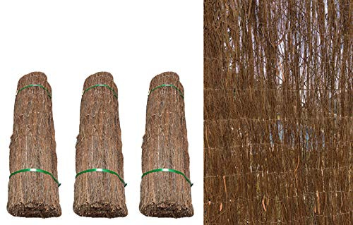 PAL | Rollo Brezo Natural Color marrón Oscuro. Rollo Brezo ecológico 1 m Altura por 3 m Longitud (3- Rollos Brezo)