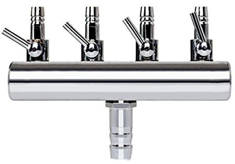 bnafes Aquarium Air Valve 4 Way Inline Manifold Air Flow Pump Tubing Splitter Lever Control Valve