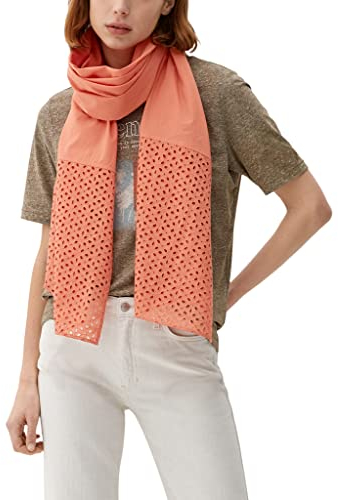 s.Oliver Schal mit Lochstickerei papaya 1