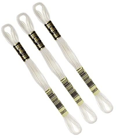 DMC - Set mit 3 Knäueln DMC Stickgarn, 117 MC, 100 % Baumwolle, geeignet für alle Techniken und Untergründe, ideal für Kreuzstich (gebrochenes Weiß)