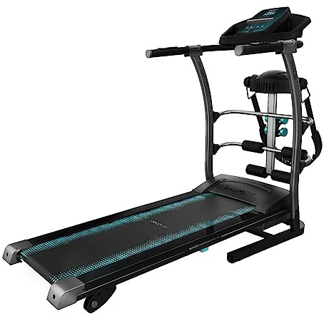 Cecotec Cinta de Correr Plegable DrumFit WayHome 1400 Runner Vibrator. 1500 W, Cinturón de Masaje, Mancuernas y Barras de Espuma, 1-14 km/h, 12 Programas, Superficie de Carrera 123x40 cm