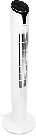 VONROC Hochwertiger Turmventilator – 110 cm – Inklusive Fernbedienung – 3 Geschwindigkeitsstufen – Schwenkfunktion – 15-Stunden-Timer – Weiß