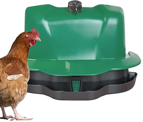 WISE - Geflügeltränke mit Regendach - 12 Liter - Hühnertränke - Wandmontage - Wasserspender