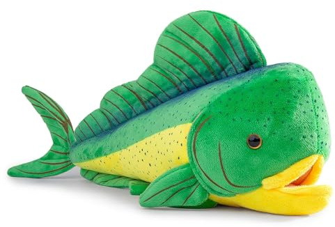lilizzhoumax Mahi Mahi Jouet en peluche réaliste en forme de poisson en peluche avec tête de fantôme mignon et couteau super doux pour décoration d'intérieur Cadeau pour filles, garçons, bébés 45,7 cm