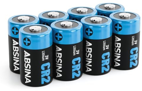 ABSINA 8X Pilas CR2 3V Litio para cámaras y Mucho más - CR 2 Pilas a Prueba de Fugas y de Larga duración - Pila CR2 3V con 800mAh - Lithium Battery