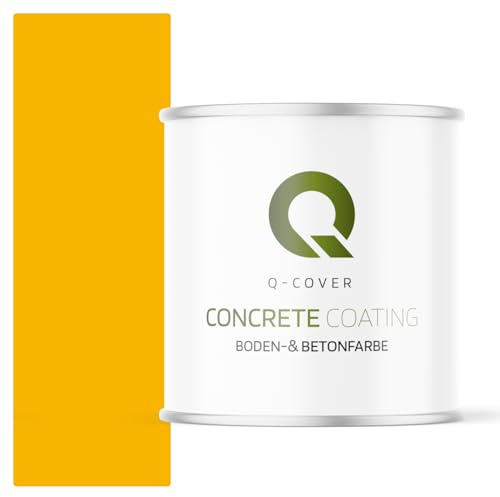 Q-COVER Bodenfarbe Betonfarbe Gelb 2,5L Garagenboden Bodenbeschichtung für Innen Kellerfarbe Fußbodenfarbe