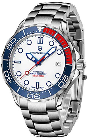 Pagani Design 1667 Montre de plongée Automatique pour Homme NH35 Mouvement Rotatif Lunette en céramique étanche Nylon Caoutchouc Business Sport Montre à remontage Automatique