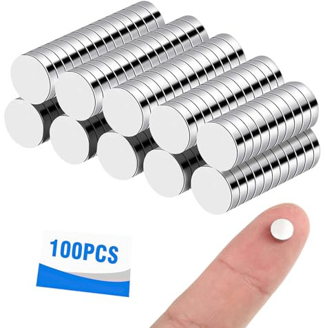 100 Stück Magnete Klein, 6mm Neodym Magnet Mini Magnete Stark Magnet Rund mit Aufbewahrungsbox für Pinnwand Magnettafel Kühlschrank