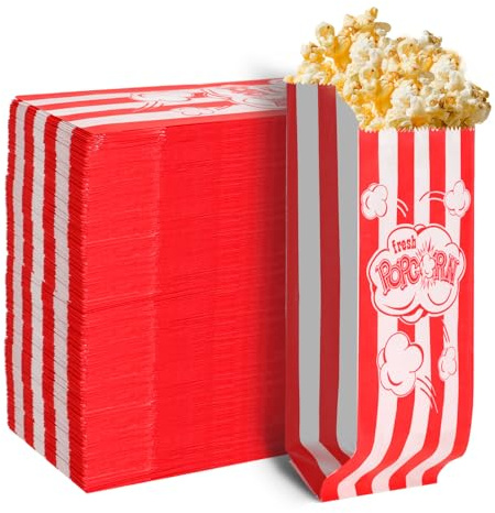 300 Stück Popcorn Tüten Klein Popcorntüten Popcorn Box Popcorntüten Klein Candy Tüte Papiertüten Partytüte Ideal für Kino Partys Veranstaltungen und Heimkino Klassisches Design Tolles als Geschenk