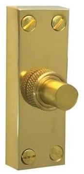 Kooples Hardware 80x30mm Jedo & Antique Bell Pushes – Traditional Brass Doorbell Button for Period Homes – Classic Surface Mount Design with Vintage Style Finish (Polished Brass)