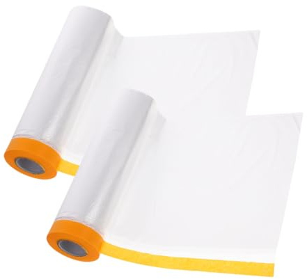 Hoement 2 rouleaux Film Isolant pour Fenêtre Transparent PE avec Ruban Adhésif Kit Isolation Thermique Intérieur le Froid Film Réutilisable et Résistant pour Fenêtres Hiver