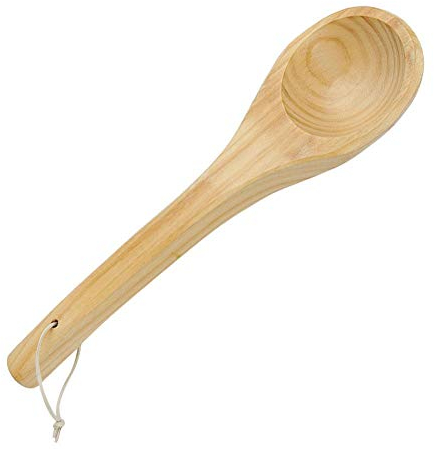 Hongzer Louche de Sauna, cuillère à la Main Une Seule cuillère de Sauna, louche de Sauna en Bois, cuillère à Eau en Bois pour Sauna
