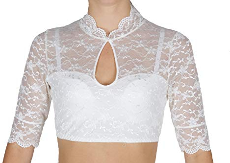 Nina von C. Damen Dirndlbluse Alicia - Champagner Gr. 48